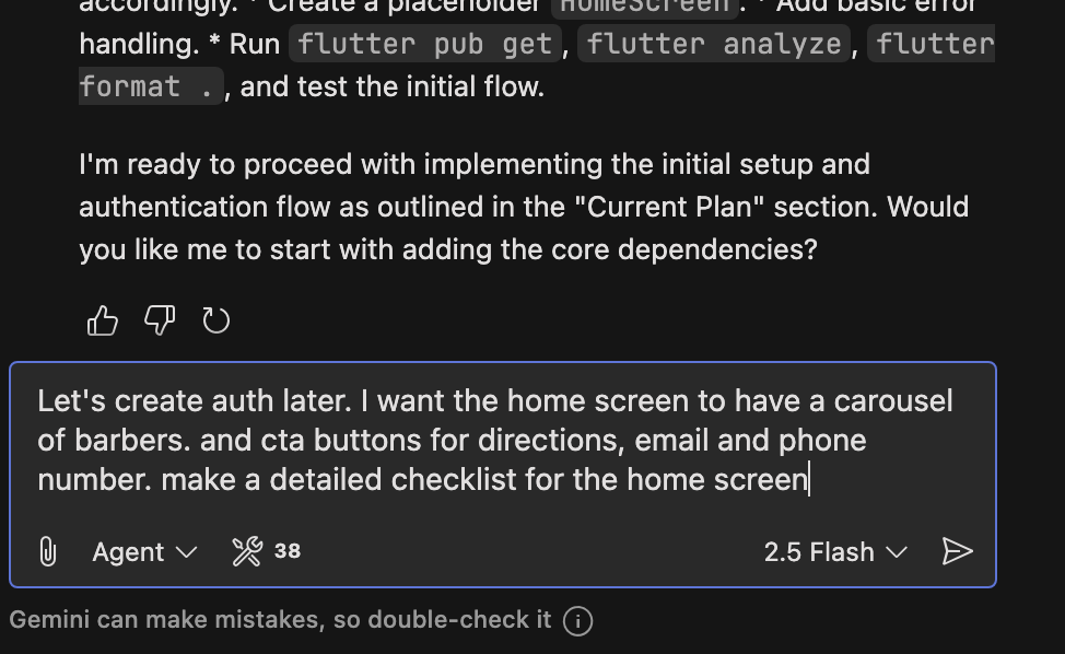 Prompt for home screen checklist