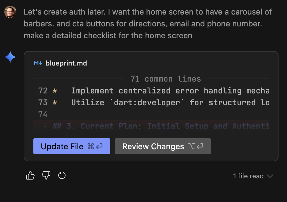 Blueprint updated for home screen