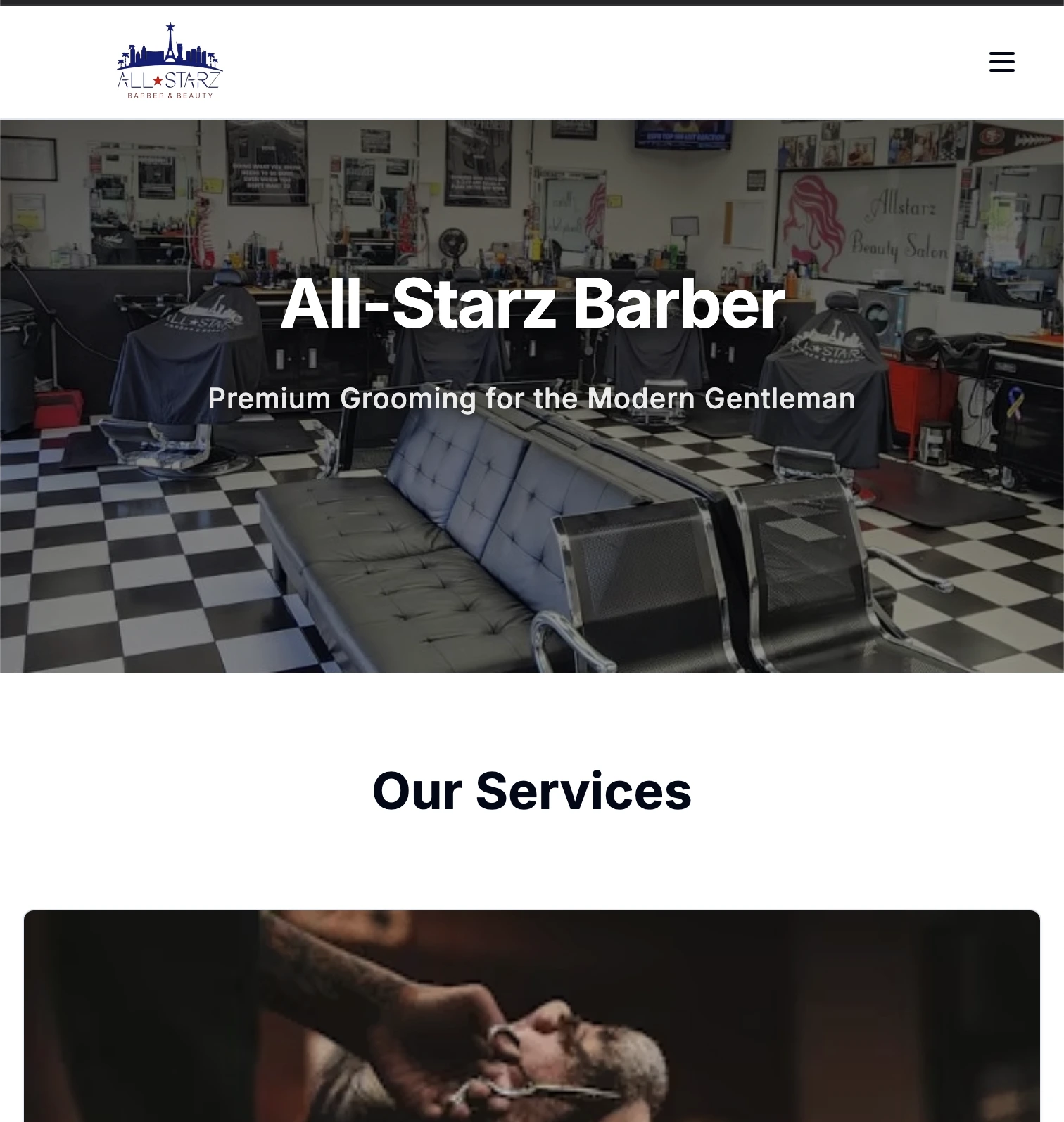 Website Design for All Starz Barber 💈