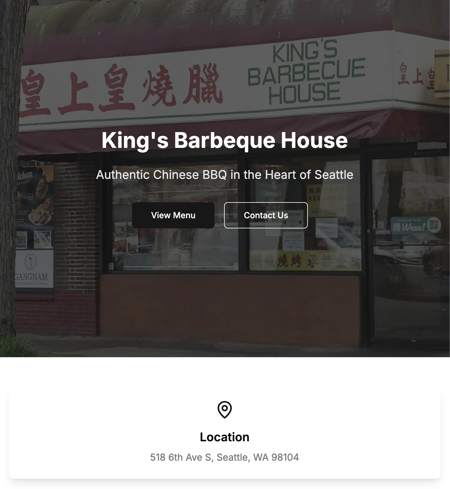 Website Design for King's Barbeque House 🍖 in Seattle